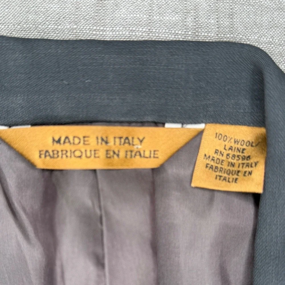 Donna Karan New York Vintage 80s Double Breasted Wool Blazer Made in Italy Black